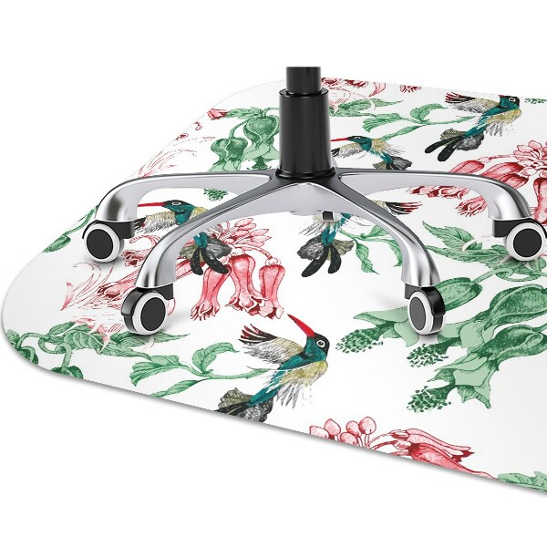Desk chair mat Herbs and Birds
