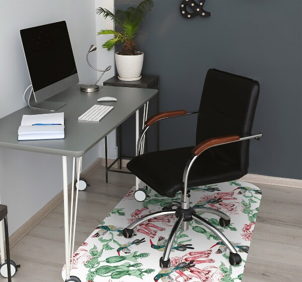 Desk chair mat Herbs and Birds
