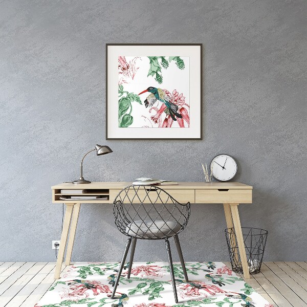 Desk chair mat Herbs and Birds
