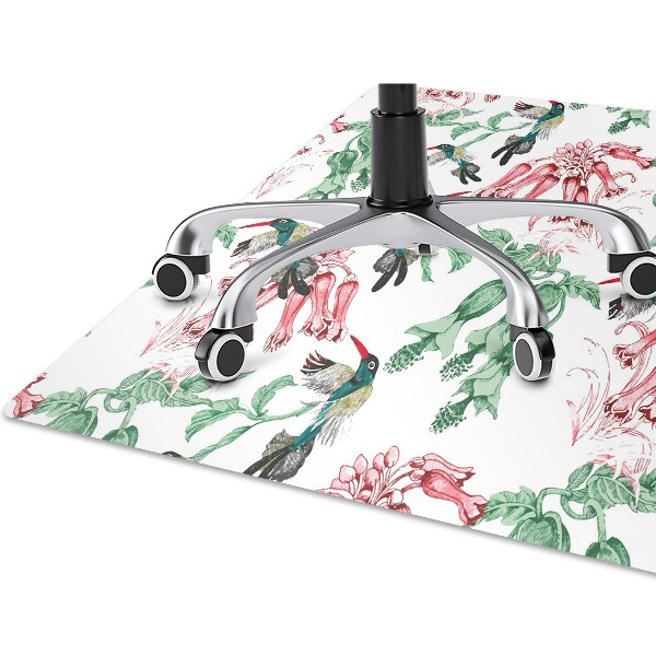 Desk chair mat Herbs and Birds