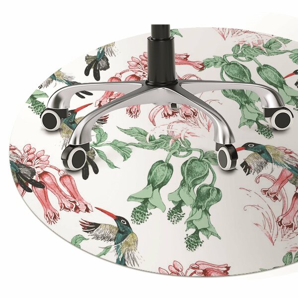 Desk chair mat Herbs and Birds