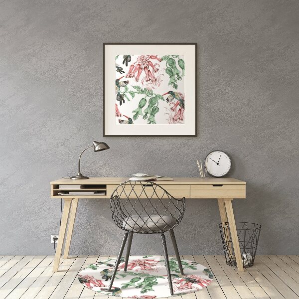Desk chair mat Herbs and Birds