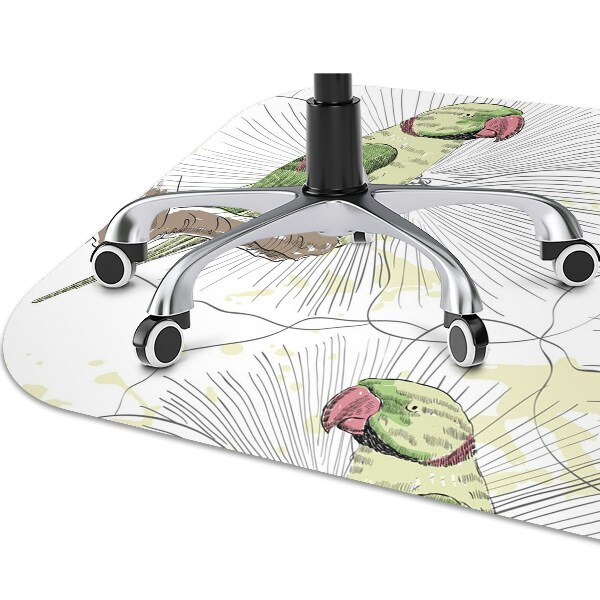 Office chair floor protector green parrots