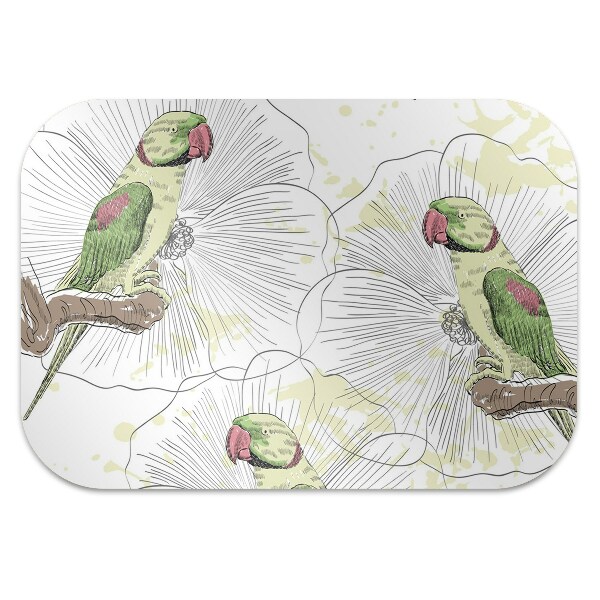 Office chair floor protector green parrots