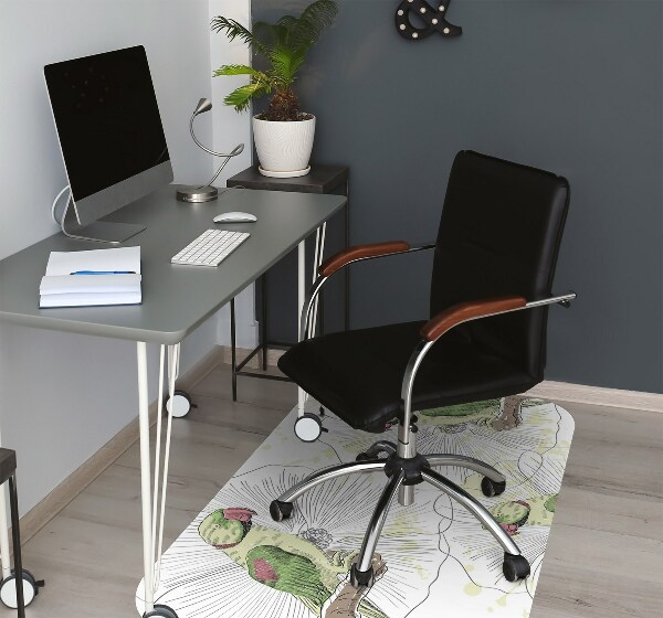 Office chair floor protector green parrots