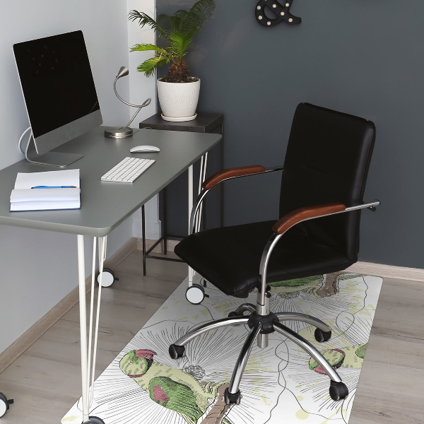 Office chair floor protector green parrots