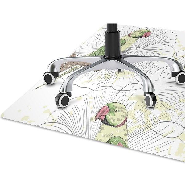 Office chair floor protector green parrots