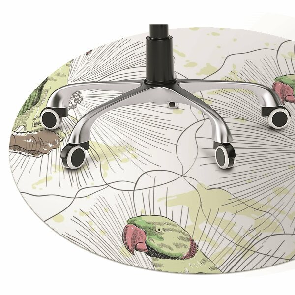 Office chair floor protector green parrots