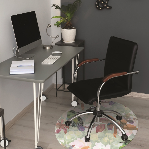 Chair mat floor panels protector exotic birds