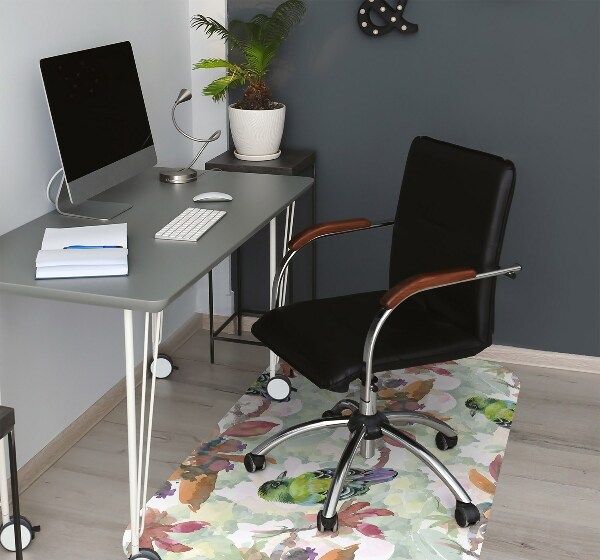 Chair mat floor panels protector exotic birds