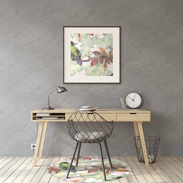 Chair mat floor panels protector exotic birds