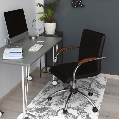 Desk chair mat gray birds