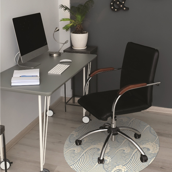 Office chair floor protector Ocean waves