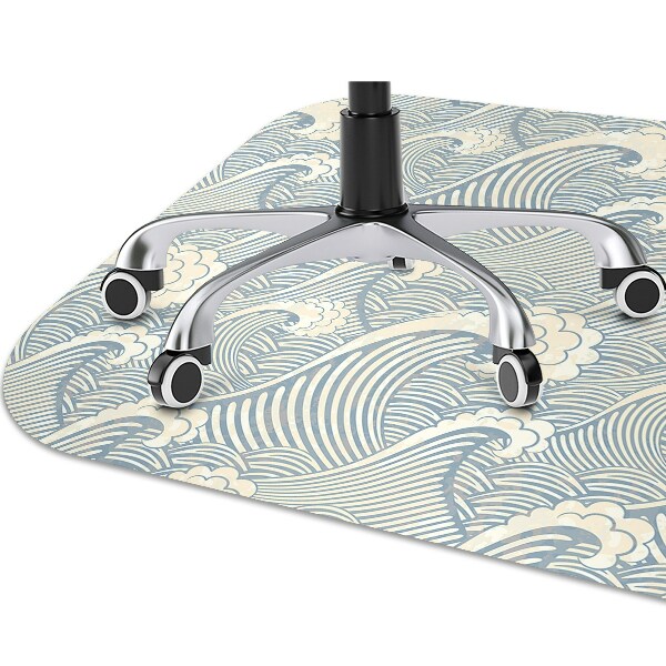 Office chair floor protector Ocean waves