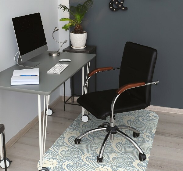 Office chair floor protector Ocean waves
