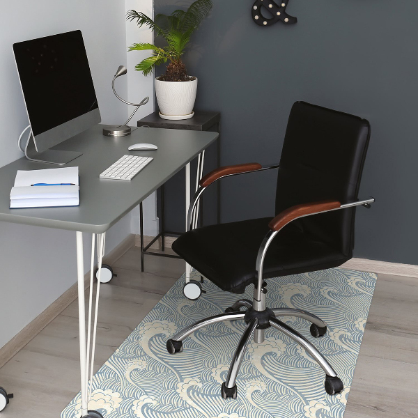 Office chair floor protector Ocean waves