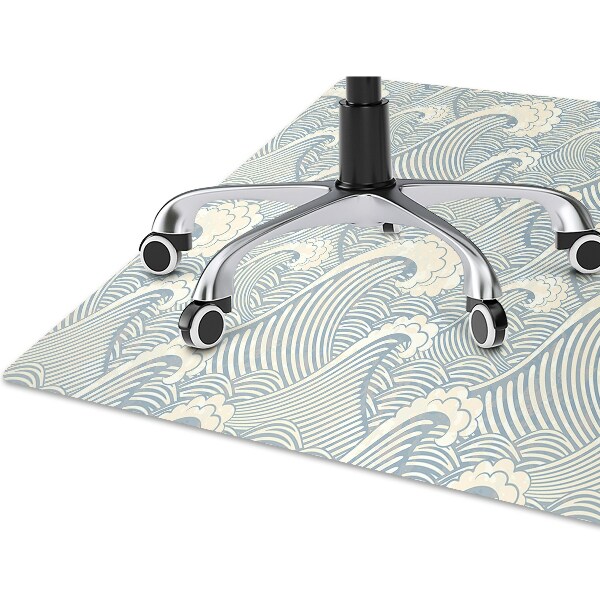 Office chair floor protector Ocean waves