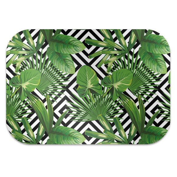 Chair mat geometric leaves