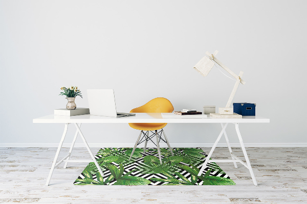 Chair mat geometric leaves