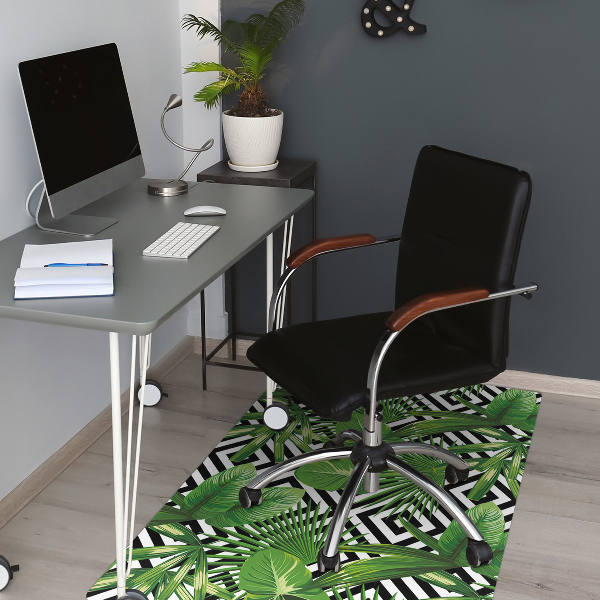 Chair mat geometric leaves