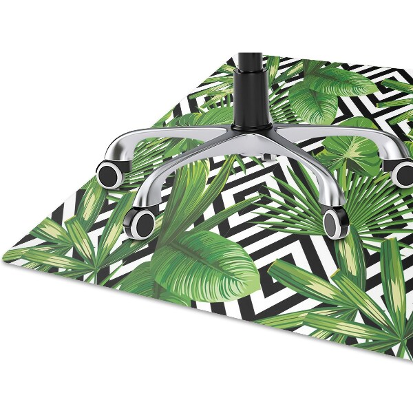 Chair mat geometric leaves