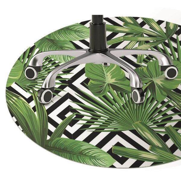Chair mat geometric leaves