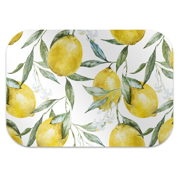 Chair mat floor panels protector painted lemon