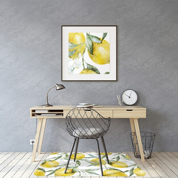 Chair mat floor panels protector painted lemon