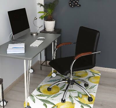 Chair mat floor panels protector painted lemon