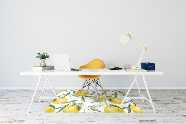 Chair mat floor panels protector painted lemon