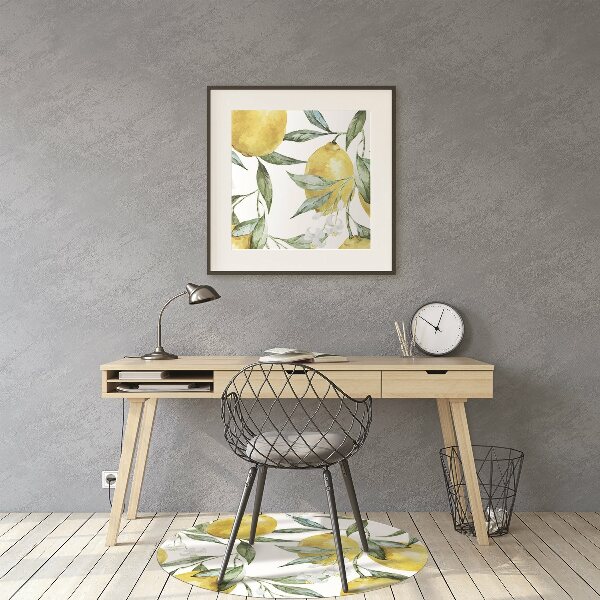 Chair mat floor panels protector painted lemon