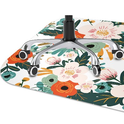 Office chair mat Colorful flowers