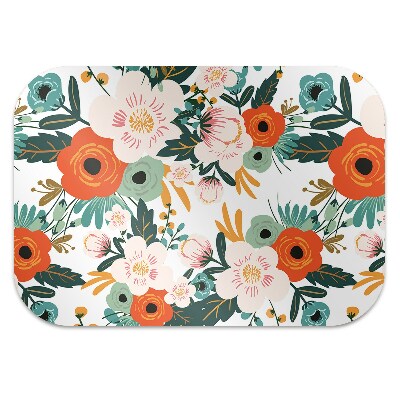 Office chair mat Colorful flowers