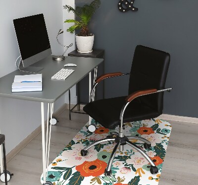 Office chair mat Colorful flowers