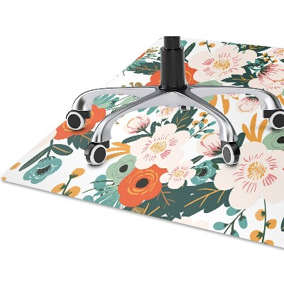 Office chair mat Colorful flowers