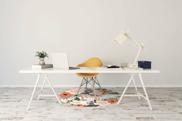 Office chair mat Colorful flowers