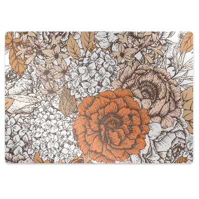 Office chair mat orange roses