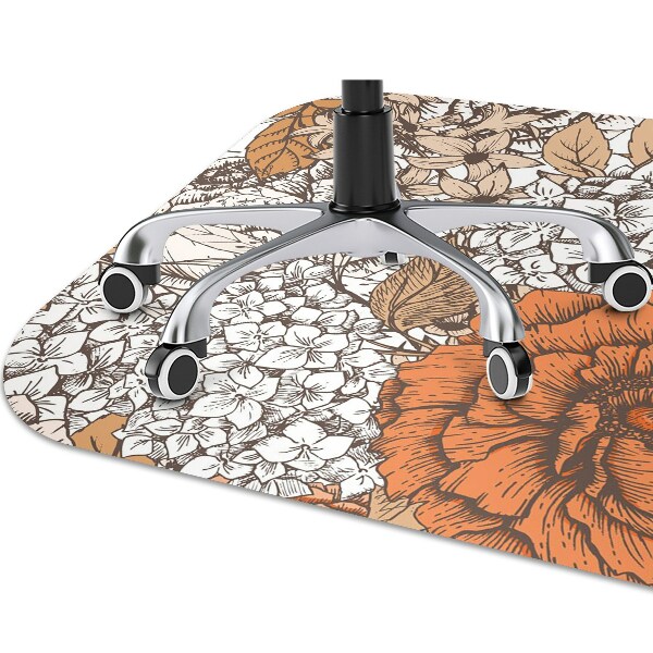 Office chair mat orange roses