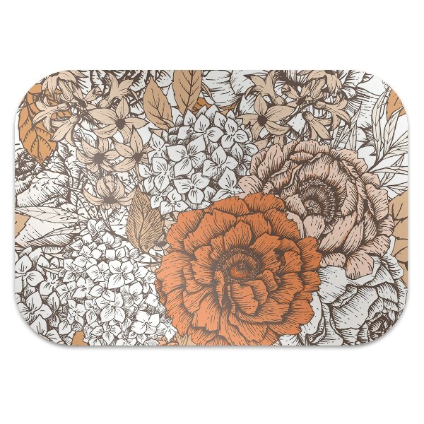 Office chair mat orange roses