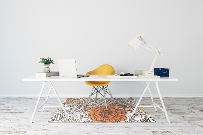 Office chair mat orange roses