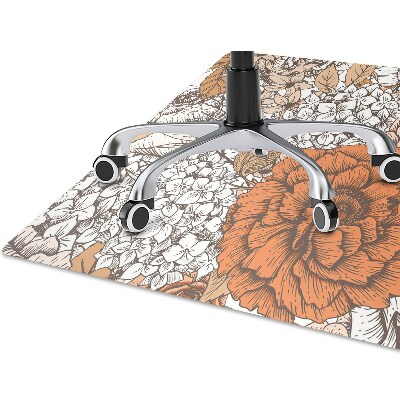 Office chair mat orange roses