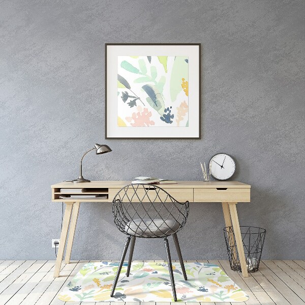 Office chair mat flowers