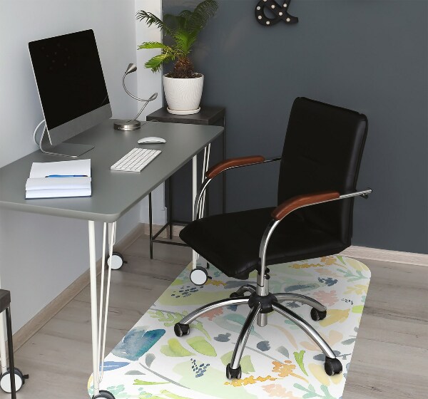 Office chair mat flowers
