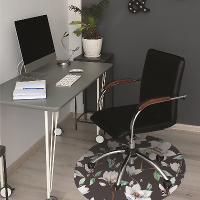 Office chair mat painted flowers