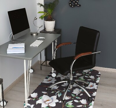 Office chair mat painted flowers