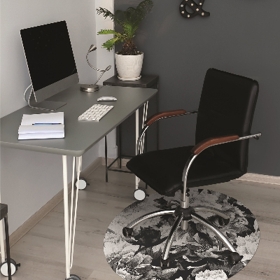Desk chair mat black roses
