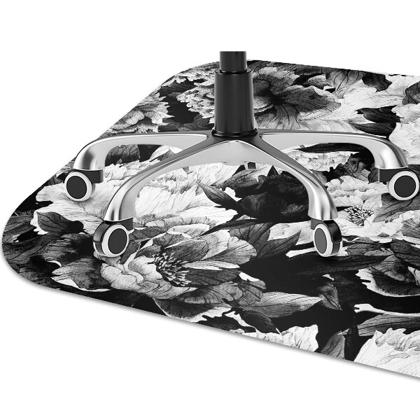 Desk chair mat black roses