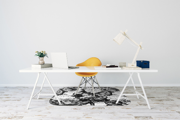 Desk chair mat black roses