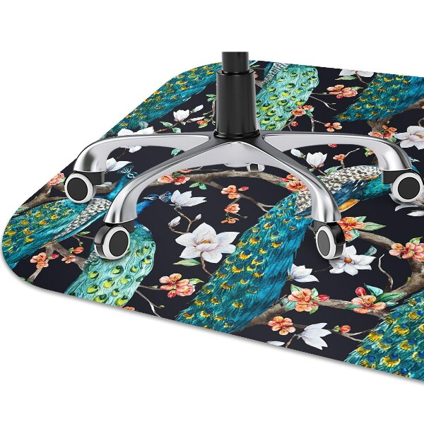 Office chair mat peacocks