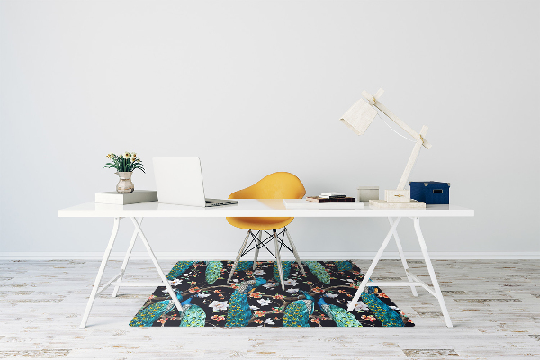 Office chair mat peacocks